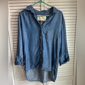 Bella Dahl Blue Denim Tunic Top Size M